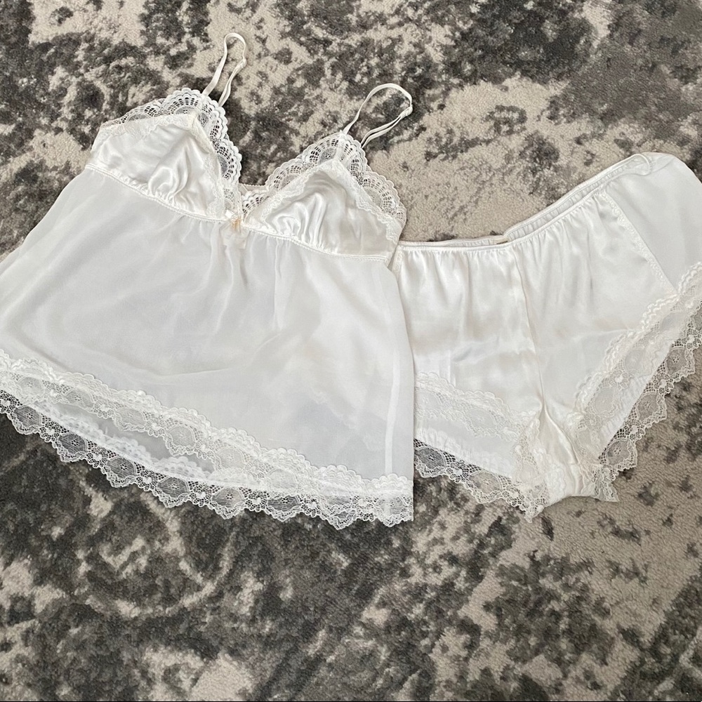 White Satin and Lace Lingerie